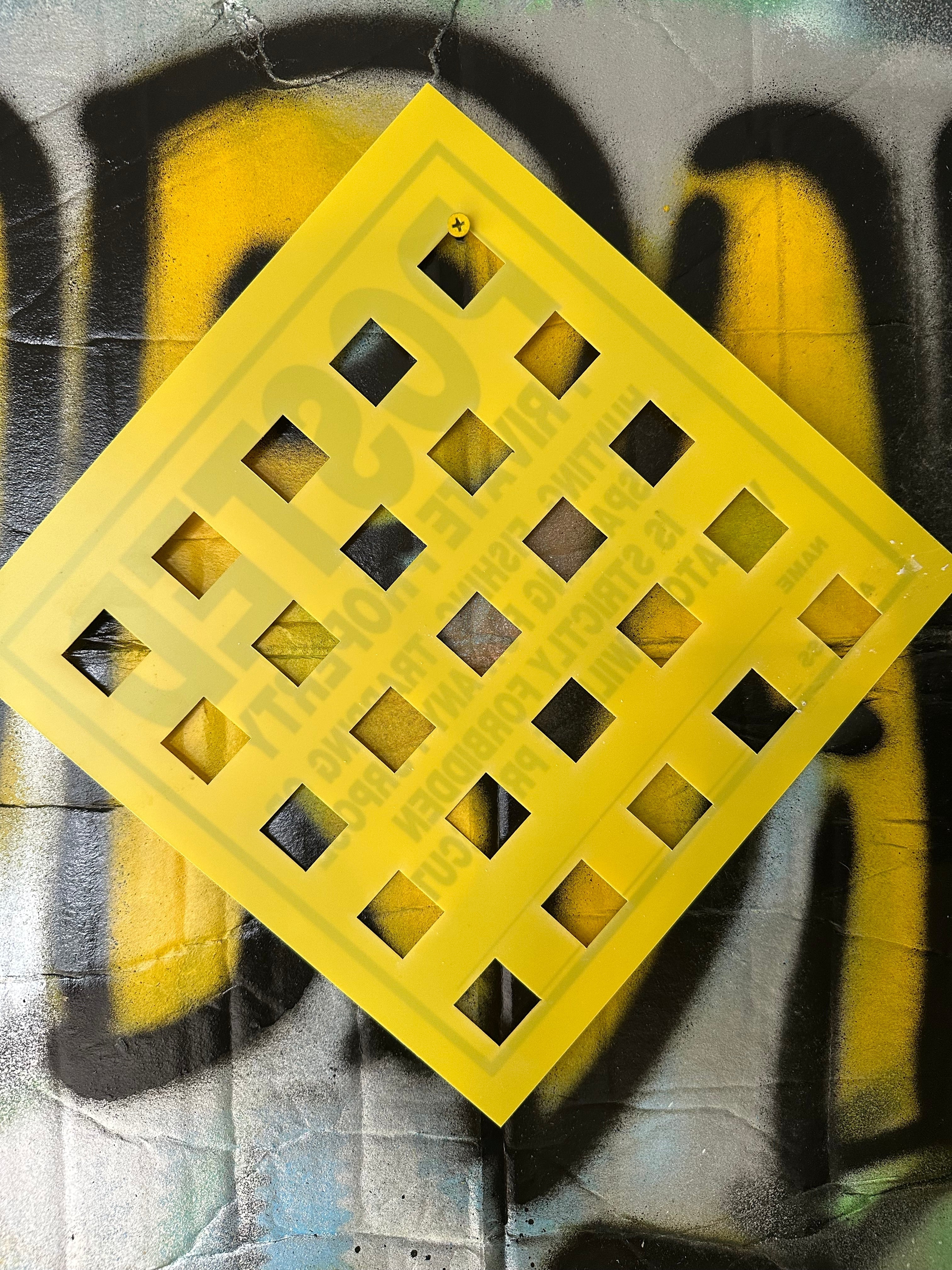 Cut Cut Boom Large Squares v1 10x10 laser cut stencil with large square cutouts